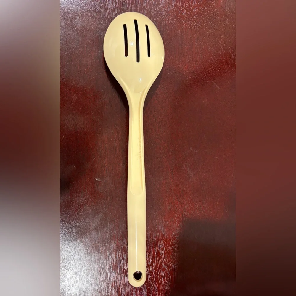 Vintage Tupperware 12” Slotted Spoon Beige Kitchen Utensil Retro